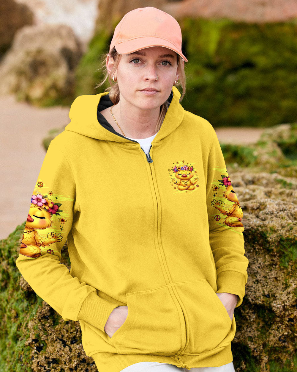 JUST BREATHE DUCK HIPPIE ALL OVER PRINT - YHLT2708251