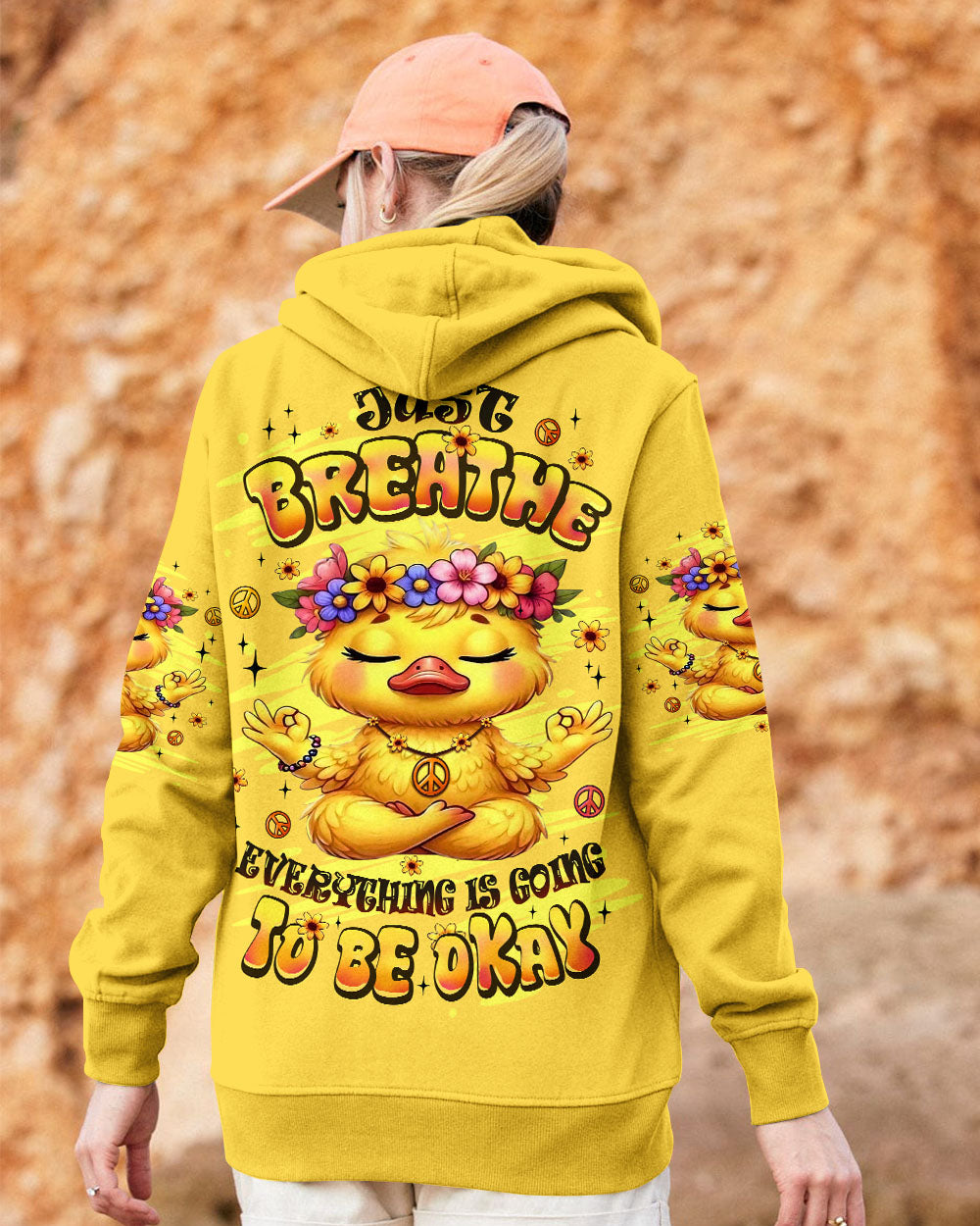 JUST BREATHE DUCK HIPPIE ALL OVER PRINT - YHLT2708251