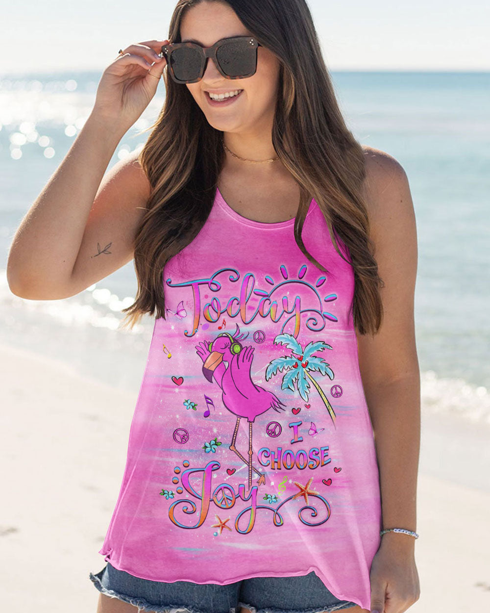 TODAY I CHOOSE JOY FLAMINGO ALL OVER PRINT - YHLT2709241