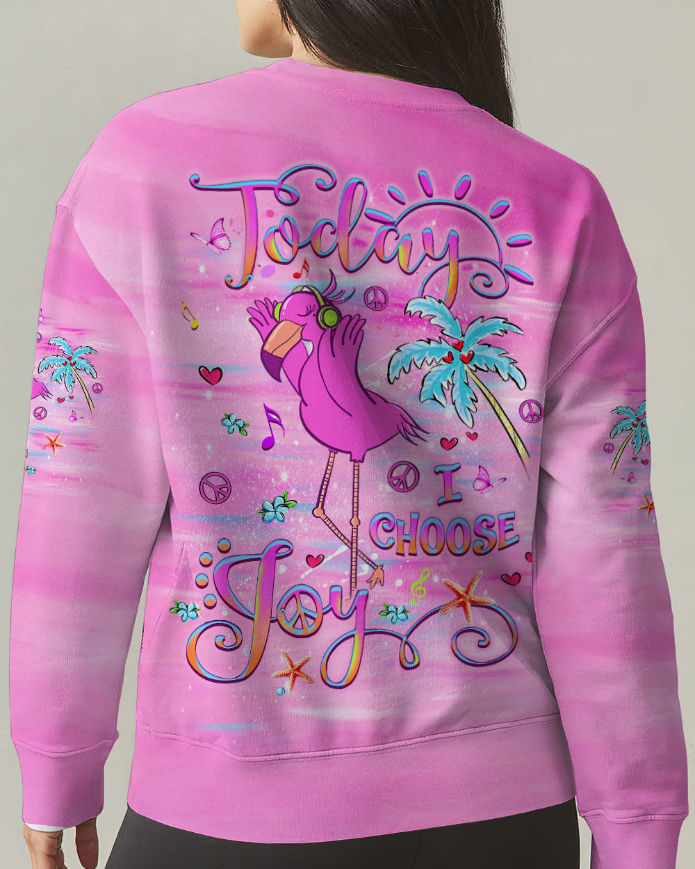 TODAY I CHOOSE JOY FLAMINGO ALL OVER PRINT - YHLT2709241
