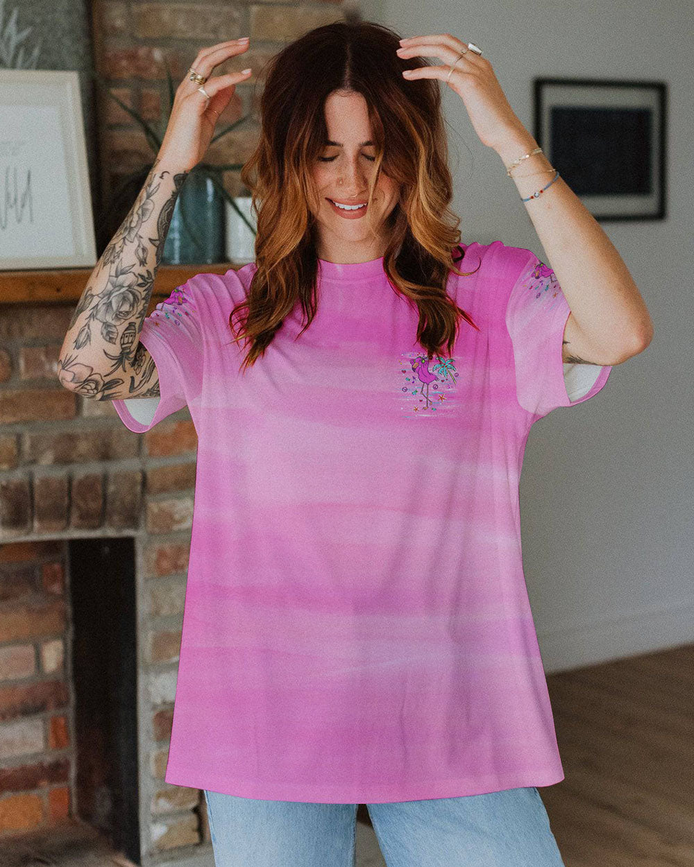 TODAY I CHOOSE JOY FLAMINGO ALL OVER PRINT - YHLT2709241