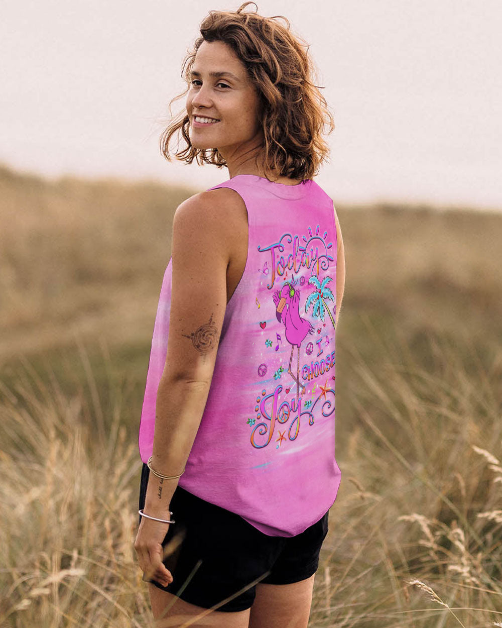TODAY I CHOOSE JOY FLAMINGO ALL OVER PRINT - YHLT2709241