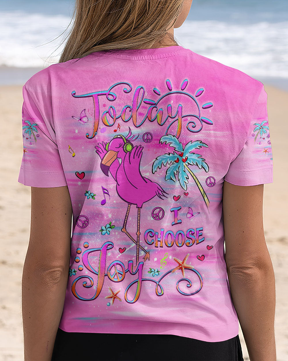 TODAY I CHOOSE JOY FLAMINGO ALL OVER PRINT - YHLT2709241