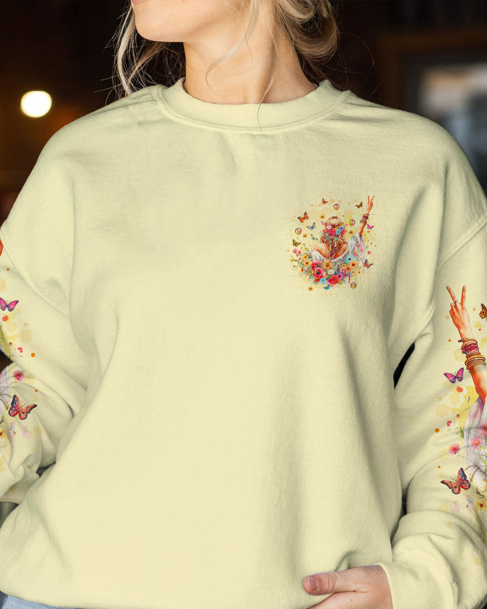 BE YOU THE WORLD WILL ADJUST HIPPIE GIRL ALL OVER PRINT - YHLT2711232