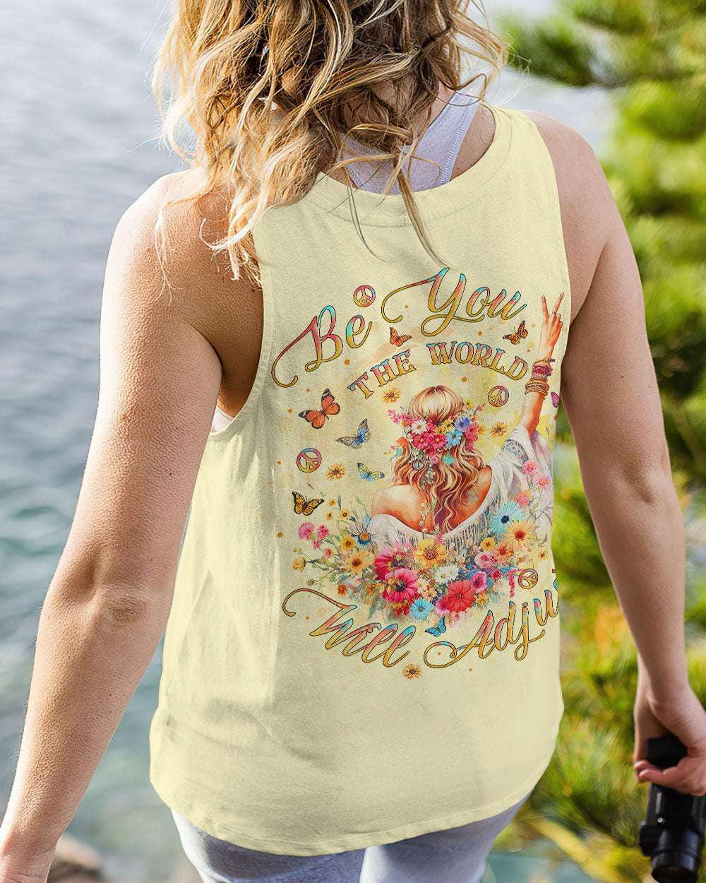 BE YOU THE WORLD WILL ADJUST HIPPIE GIRL ALL OVER PRINT - YHLT2711232