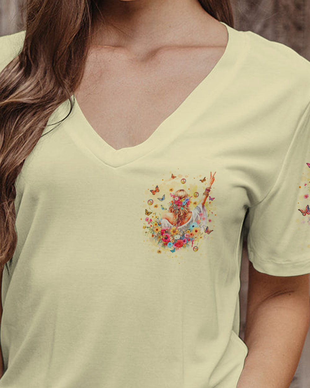 BE YOU THE WORLD WILL ADJUST HIPPIE GIRL ALL OVER PRINT - YHLT2711232