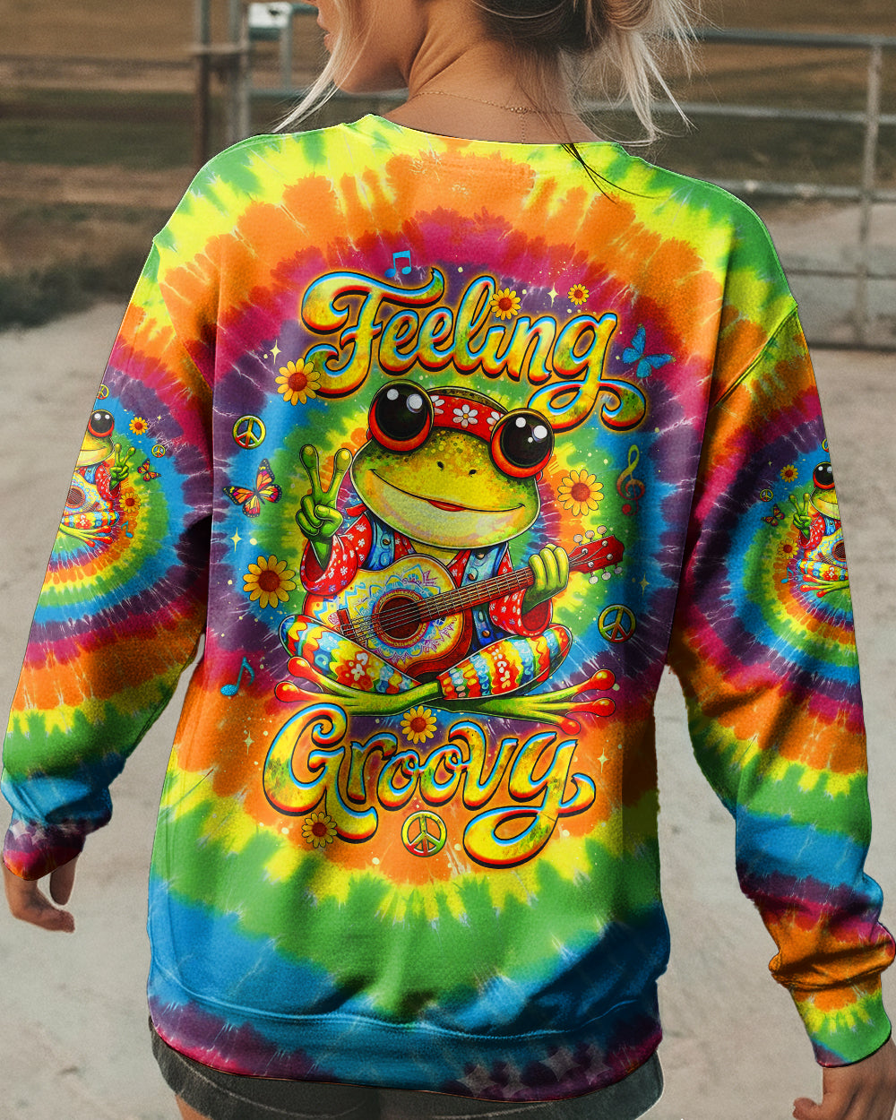 FEELING GROOVY FROG ALL OVER PRINT - YHLT2801261