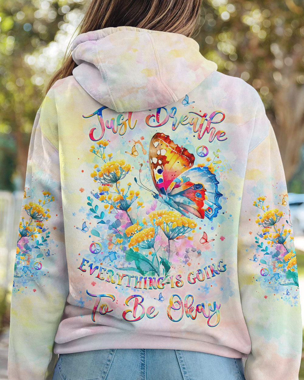 JUST BREATHE BUTTERFLY ALL OVER PRINT - YHLT2907241