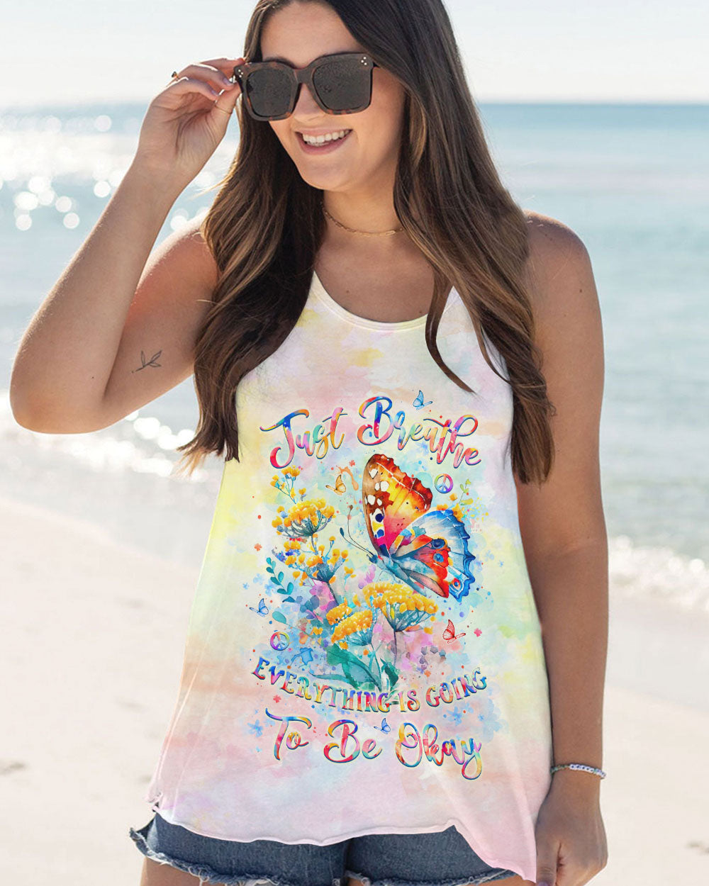 JUST BREATHE BUTTERFLY ALL OVER PRINT - YHLT2907241