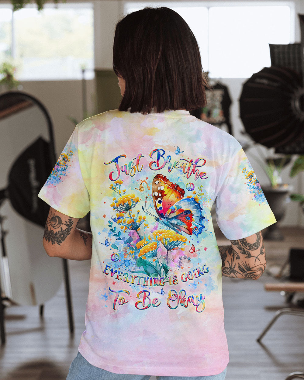 JUST BREATHE BUTTERFLY ALL OVER PRINT - YHLT2907241