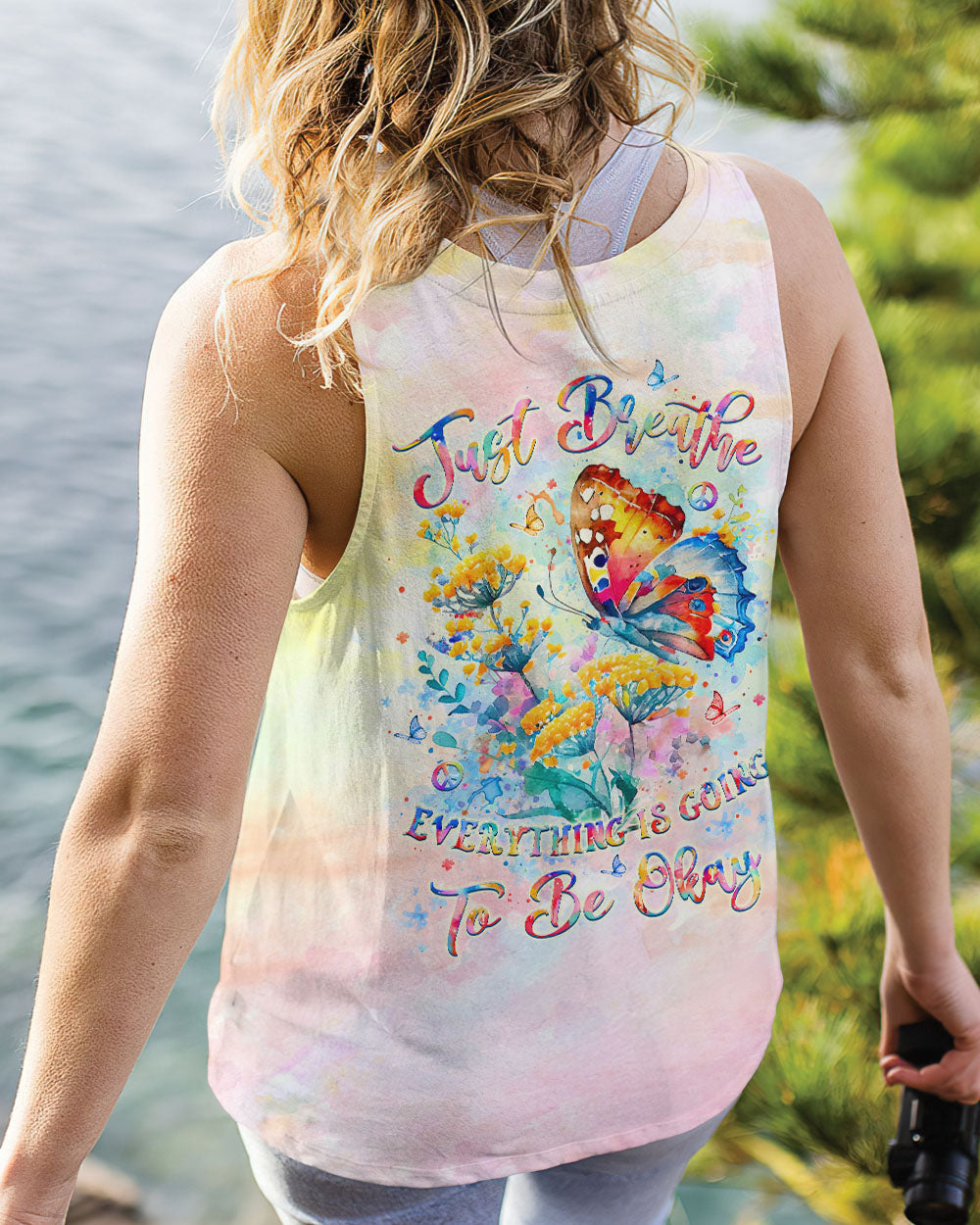 JUST BREATHE BUTTERFLY ALL OVER PRINT - YHLT2907241
