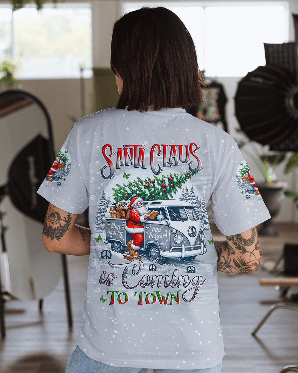 SANTA CLAUS IS COMING CHRISTMAS ALL OVER PRINT - YHLT2910241