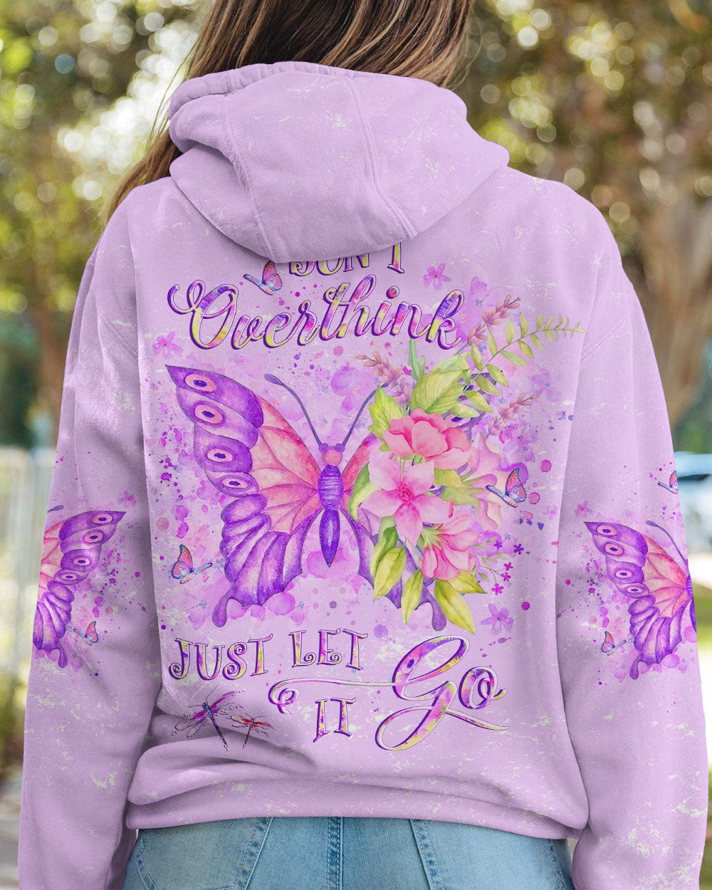 DON'T OVERTHINK JUST LET IT GO BUTTERFLY ALL OVER PRINT - YHLT3001242