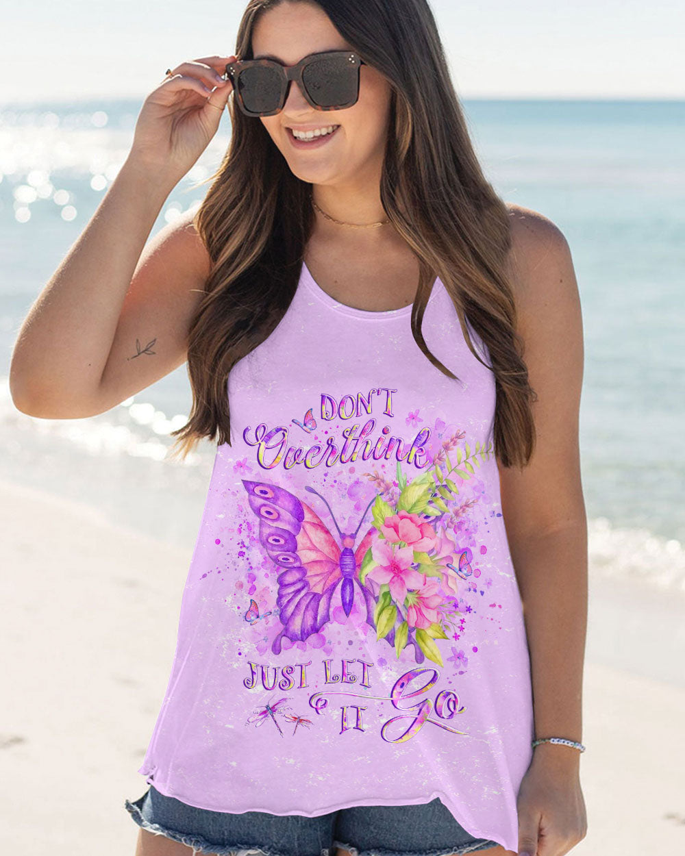 DON'T OVERTHINK JUST LET IT GO BUTTERFLY ALL OVER PRINT - YHLT3001242