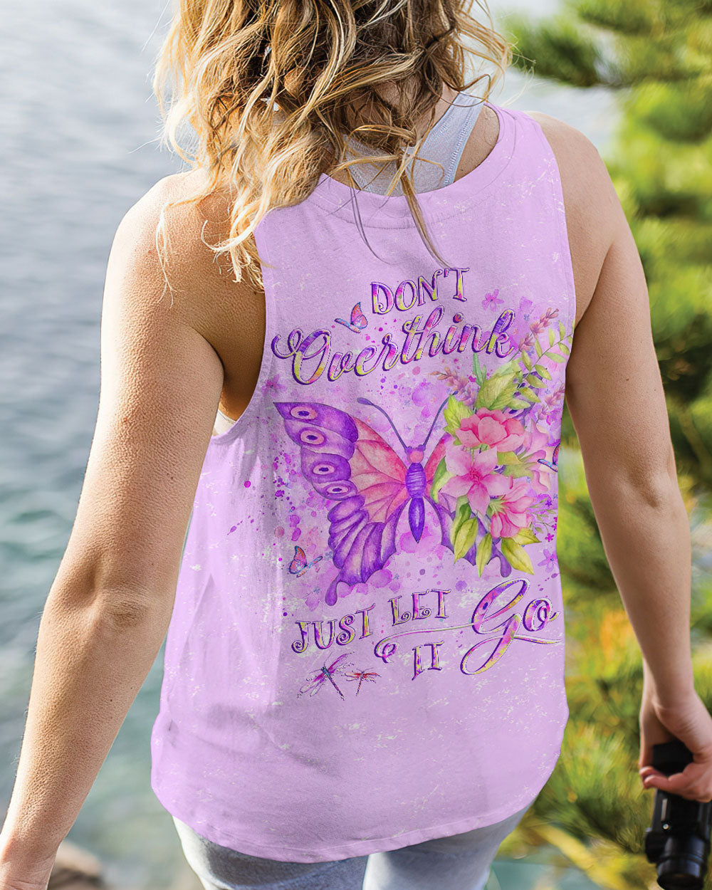 DON'T OVERTHINK JUST LET IT GO BUTTERFLY ALL OVER PRINT - YHLT3001242