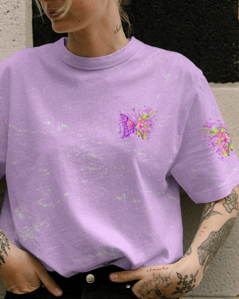 DON'T OVERTHINK JUST LET IT GO BUTTERFLY ALL OVER PRINT - YHLT3001242