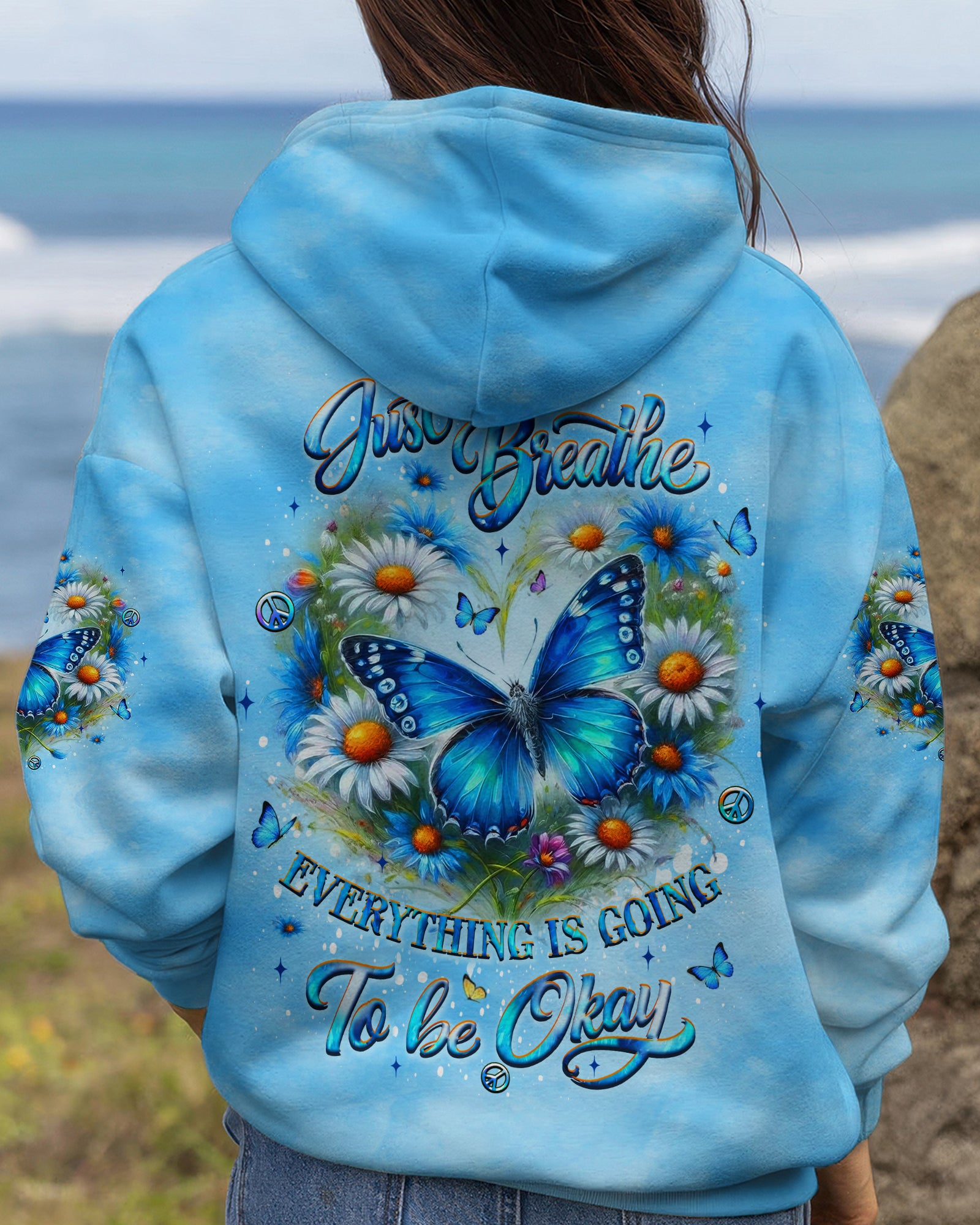 JUST BREATHE BUTTERFLY ALL OVER PRINT - YHLT3001262