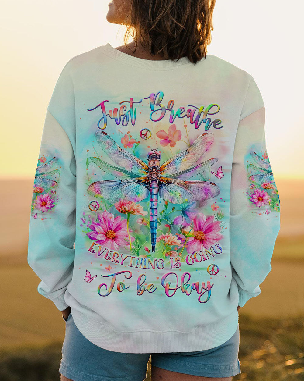 JUST BREATHE DRAGONFLY ALL OVER PRINT - YHLT3008242