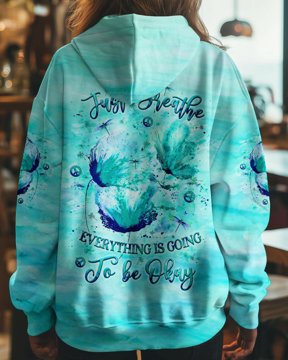 JUST BREATHE BUTTERFLY ALL OVER PRINT - YHLT3009242