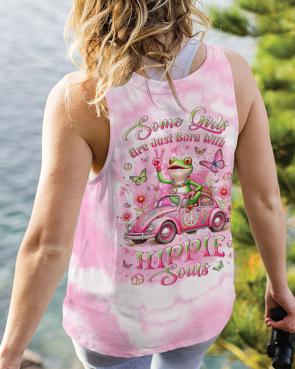 SOME GIRLS ARE JUST BORN WITH HIPPIE SOULS FROG ALL OVER PRINT - YHLT2601243