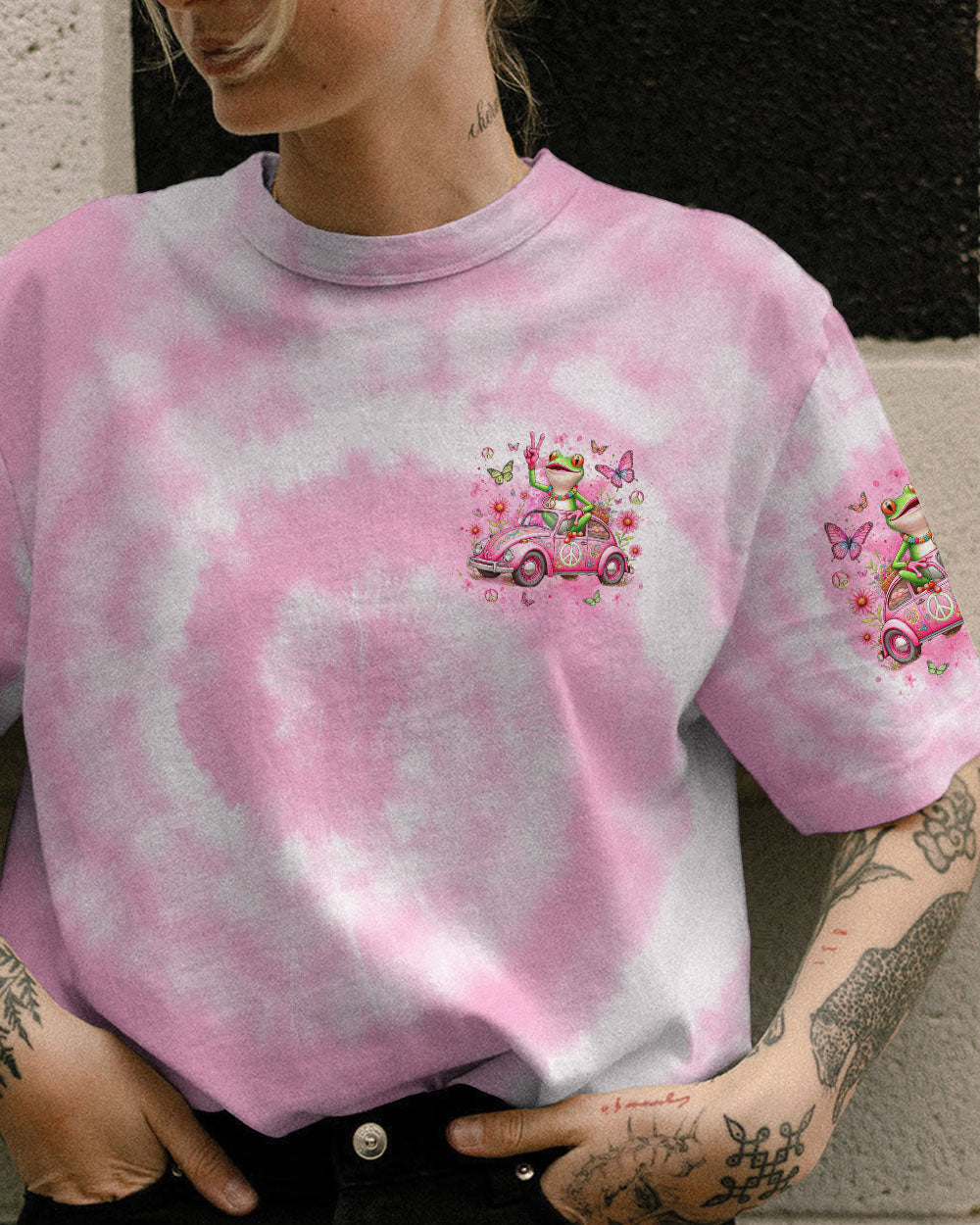 SOME GIRLS ARE JUST BORN WITH HIPPIE SOULS FROG ALL OVER PRINT - YHLT2601243