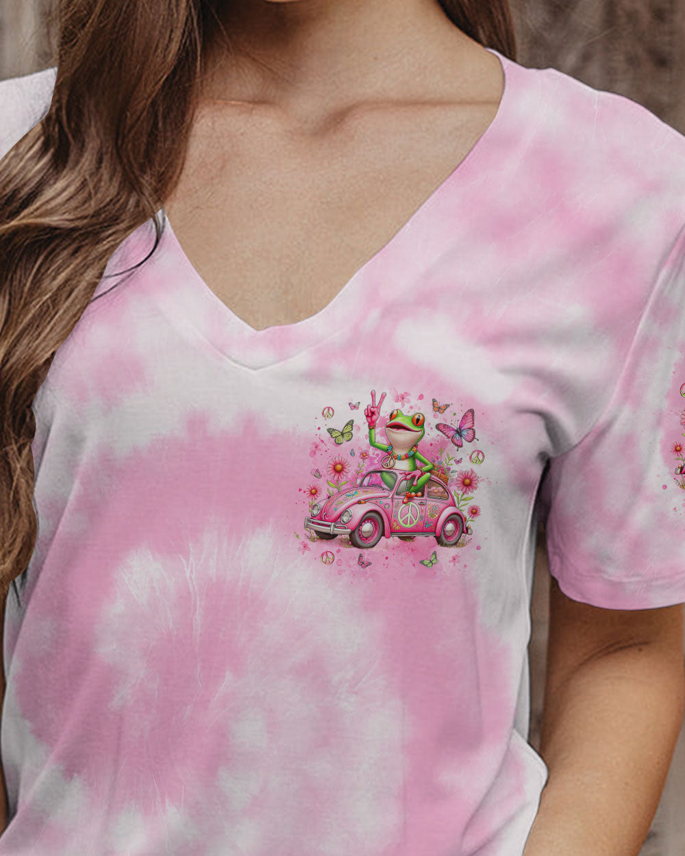 SOME GIRLS ARE JUST BORN WITH HIPPIE SOULS FROG ALL OVER PRINT - YHLT2601243