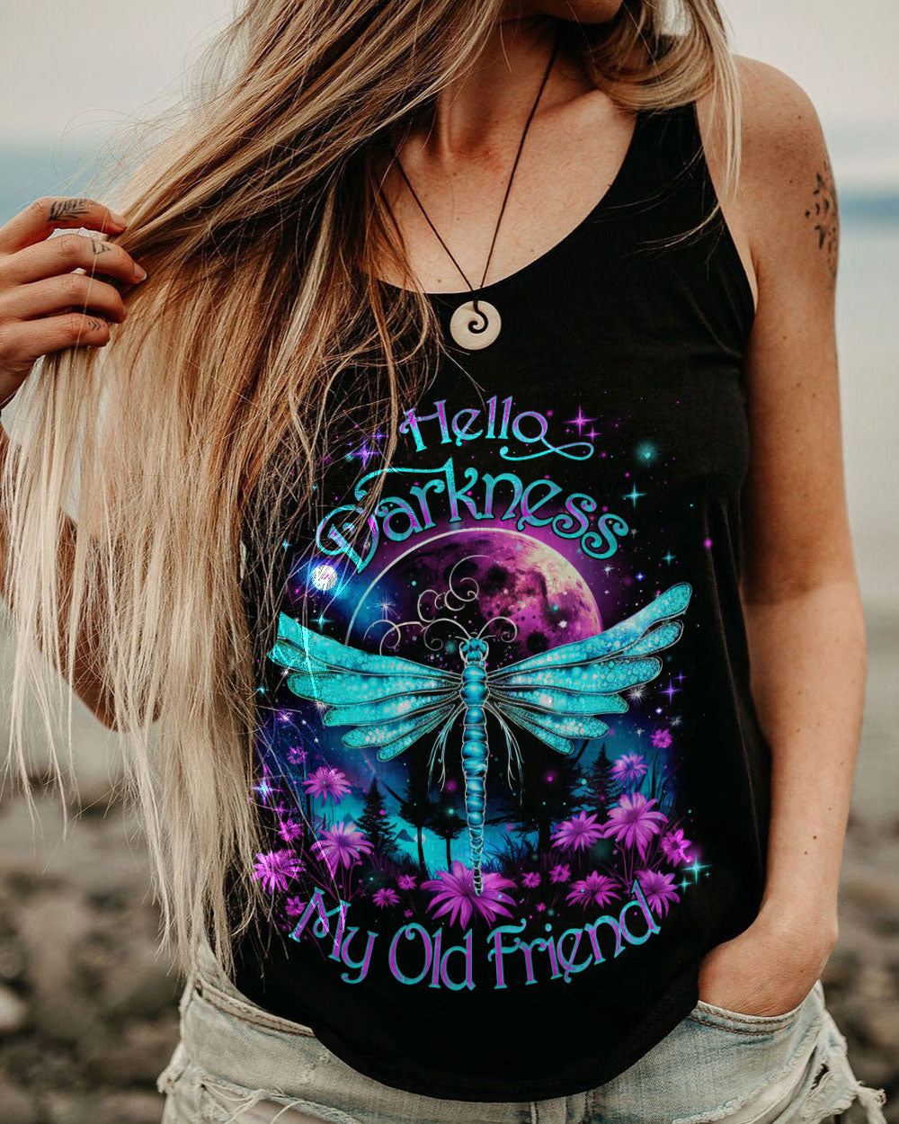 HELLO DARKNESS MY OLD FRIEND DRAGONFLY ALL OVER PRINT - YHDU1207231