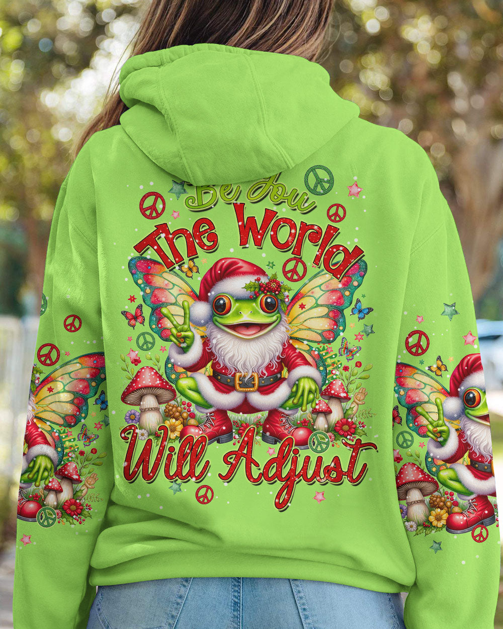 BE YOU THE WORLD WILL ADJUST FROG CHRISTMAS ALL OVER PRINT - TYQY1610231