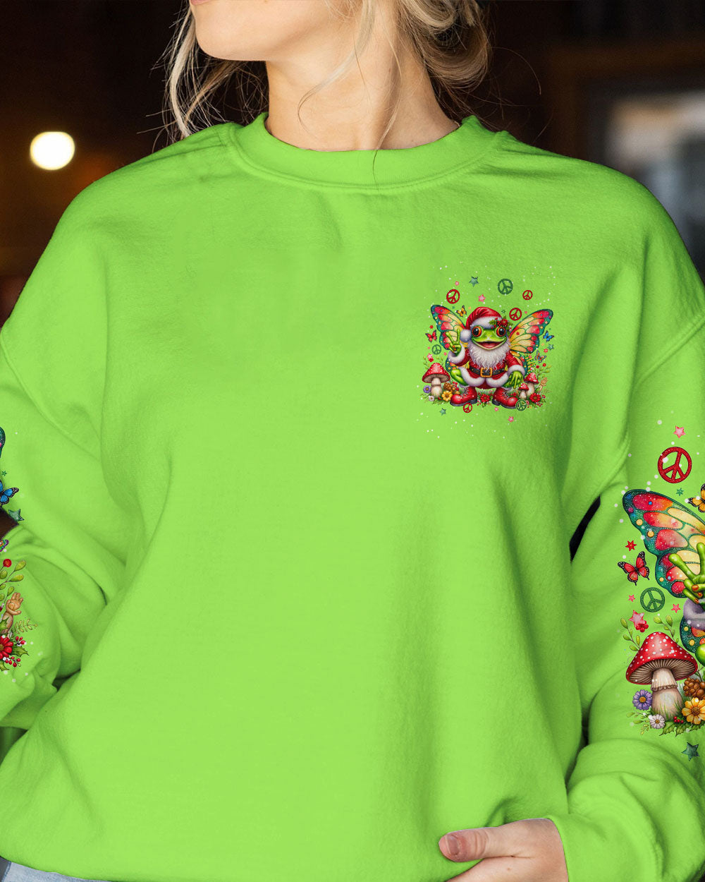 BE YOU THE WORLD WILL ADJUST FROG CHRISTMAS ALL OVER PRINT - TYQY1610231