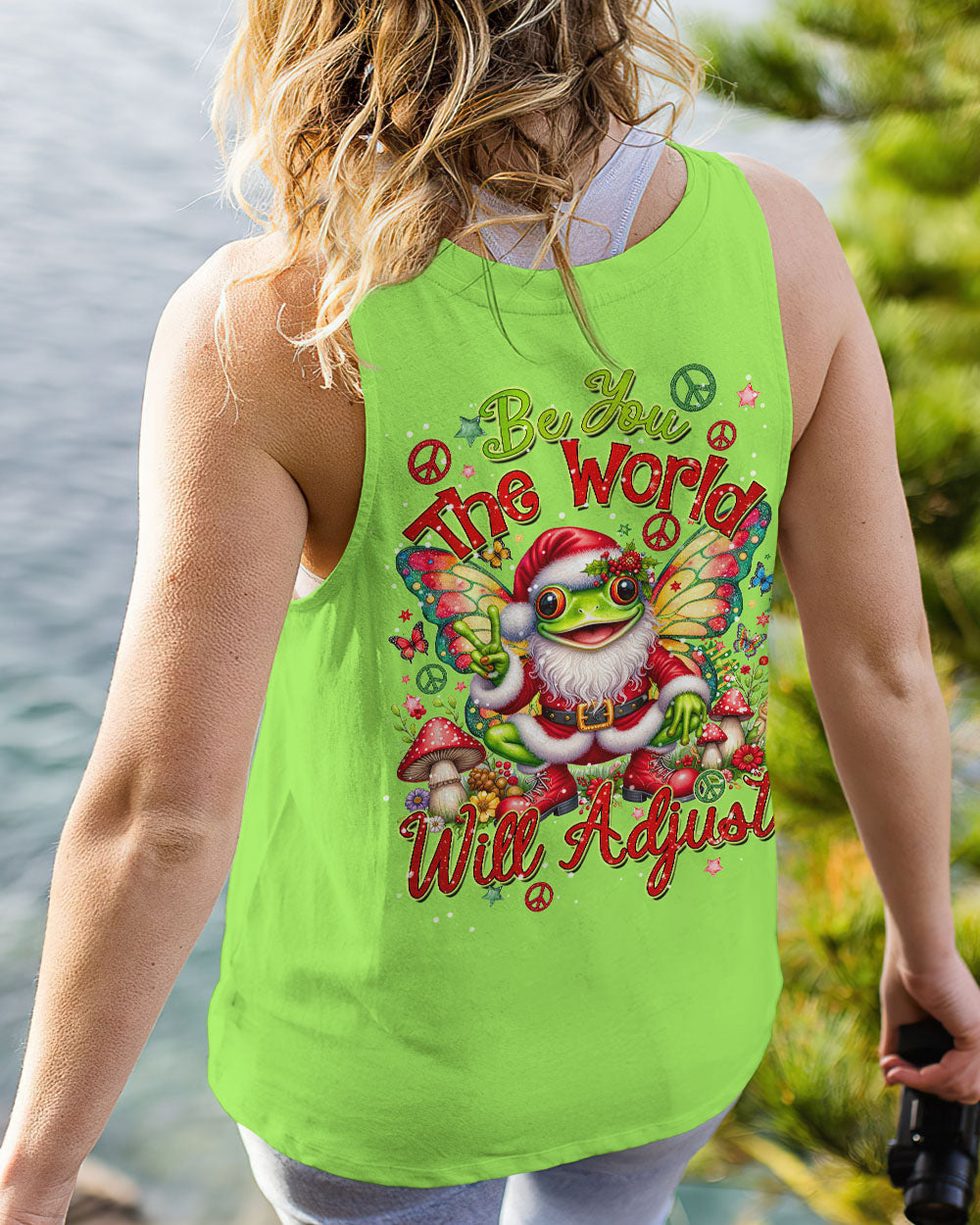 BE YOU THE WORLD WILL ADJUST FROG CHRISTMAS ALL OVER PRINT - TYQY1610231