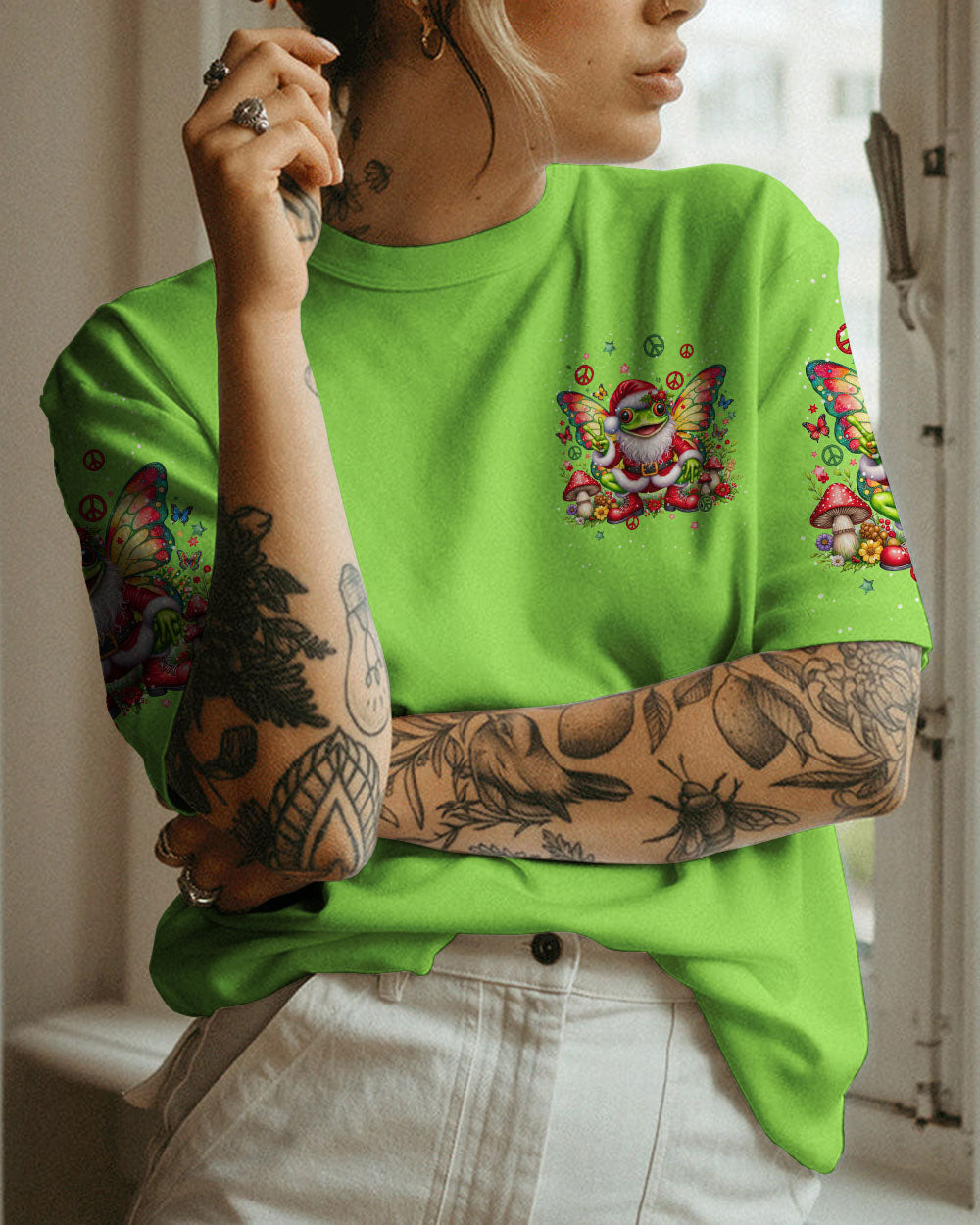 BE YOU THE WORLD WILL ADJUST FROG CHRISTMAS ALL OVER PRINT - TYQY1610231