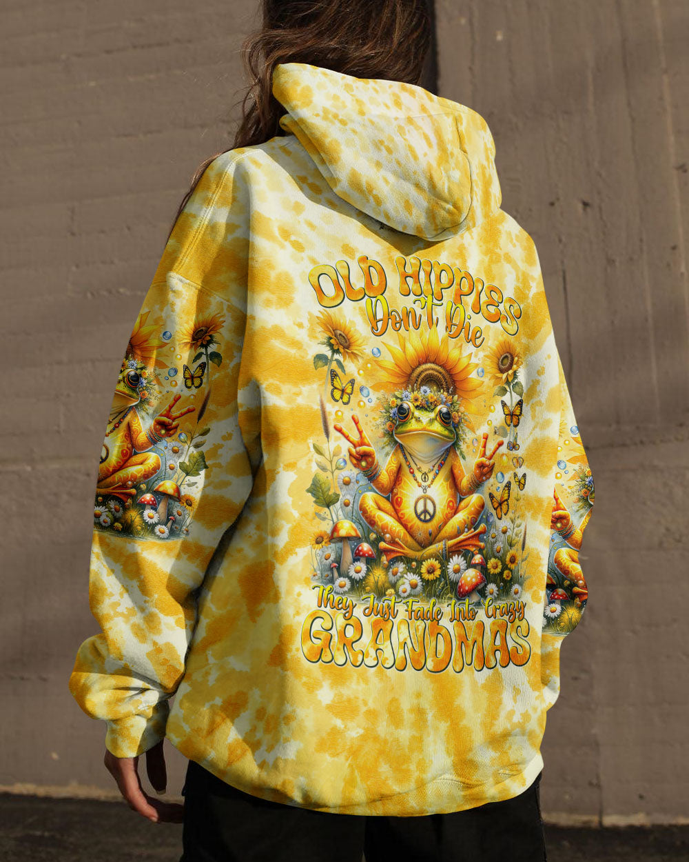 OLD HIPPIES FROG SUNFLOWER ALL OVER PRINT - TLNT3011231