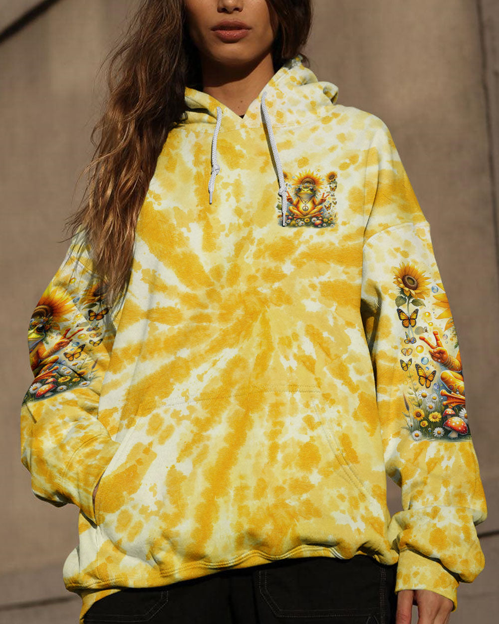 OLD HIPPIES FROG SUNFLOWER ALL OVER PRINT - TLNT3011231