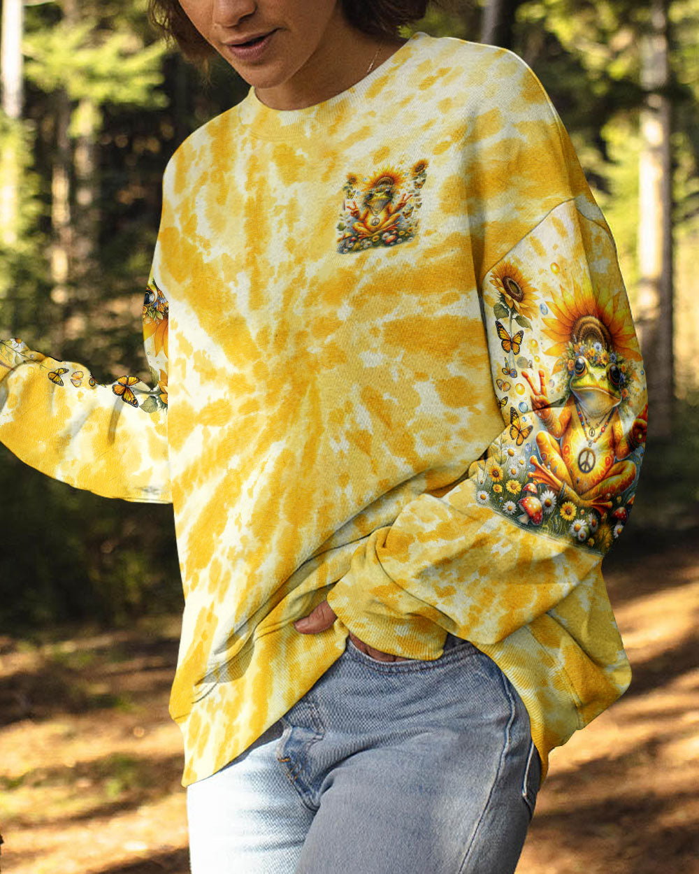 OLD HIPPIES FROG SUNFLOWER ALL OVER PRINT - TLNT3011231