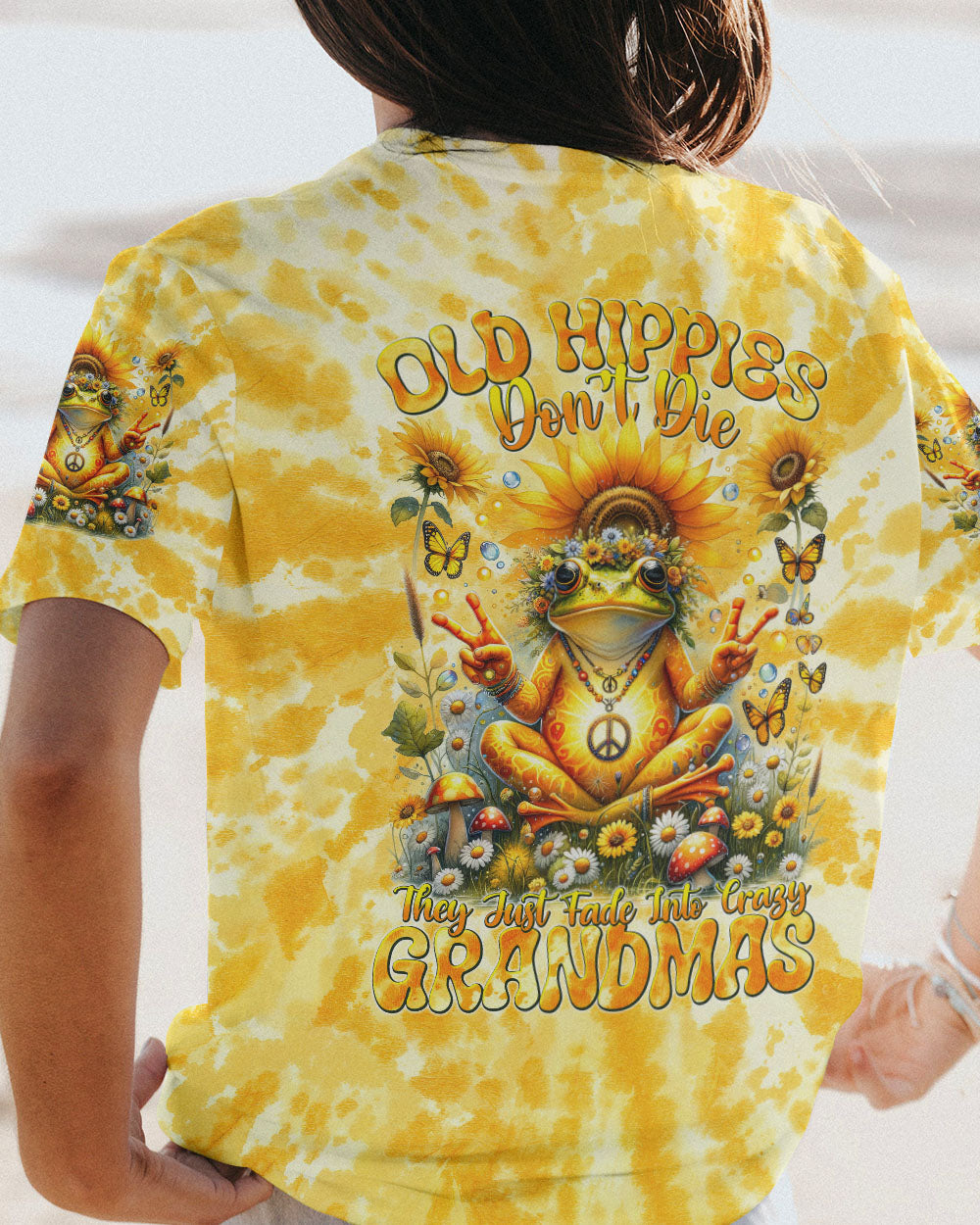 OLD HIPPIES FROG SUNFLOWER ALL OVER PRINT - TLNT3011231