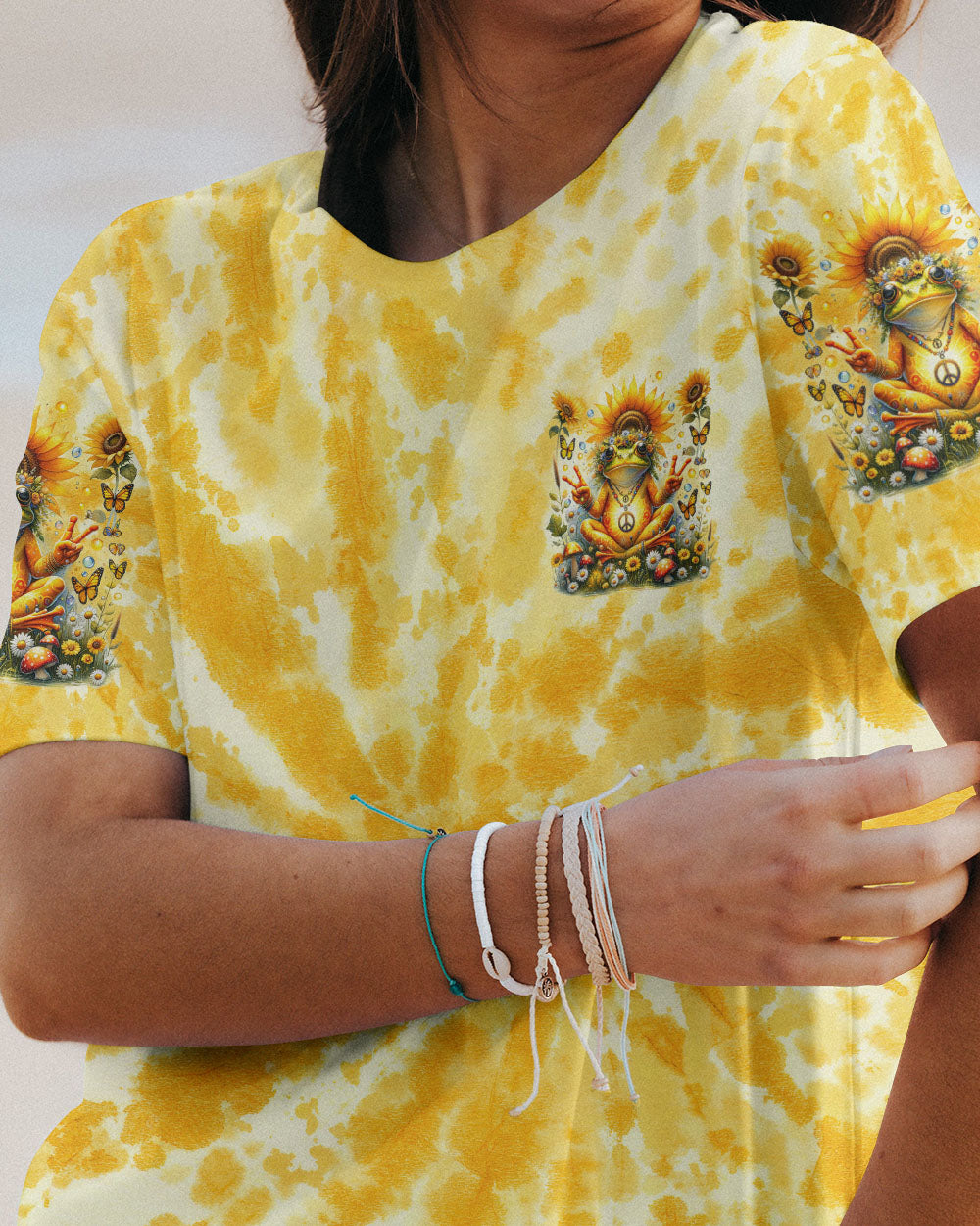 OLD HIPPIES FROG SUNFLOWER ALL OVER PRINT - TLNT3011231