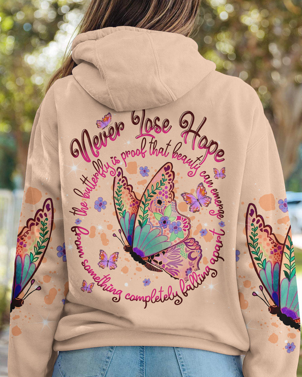 NEVER LOSE HOPE BUTTERFLY ALL OVER PRINT - TLNT1307233
