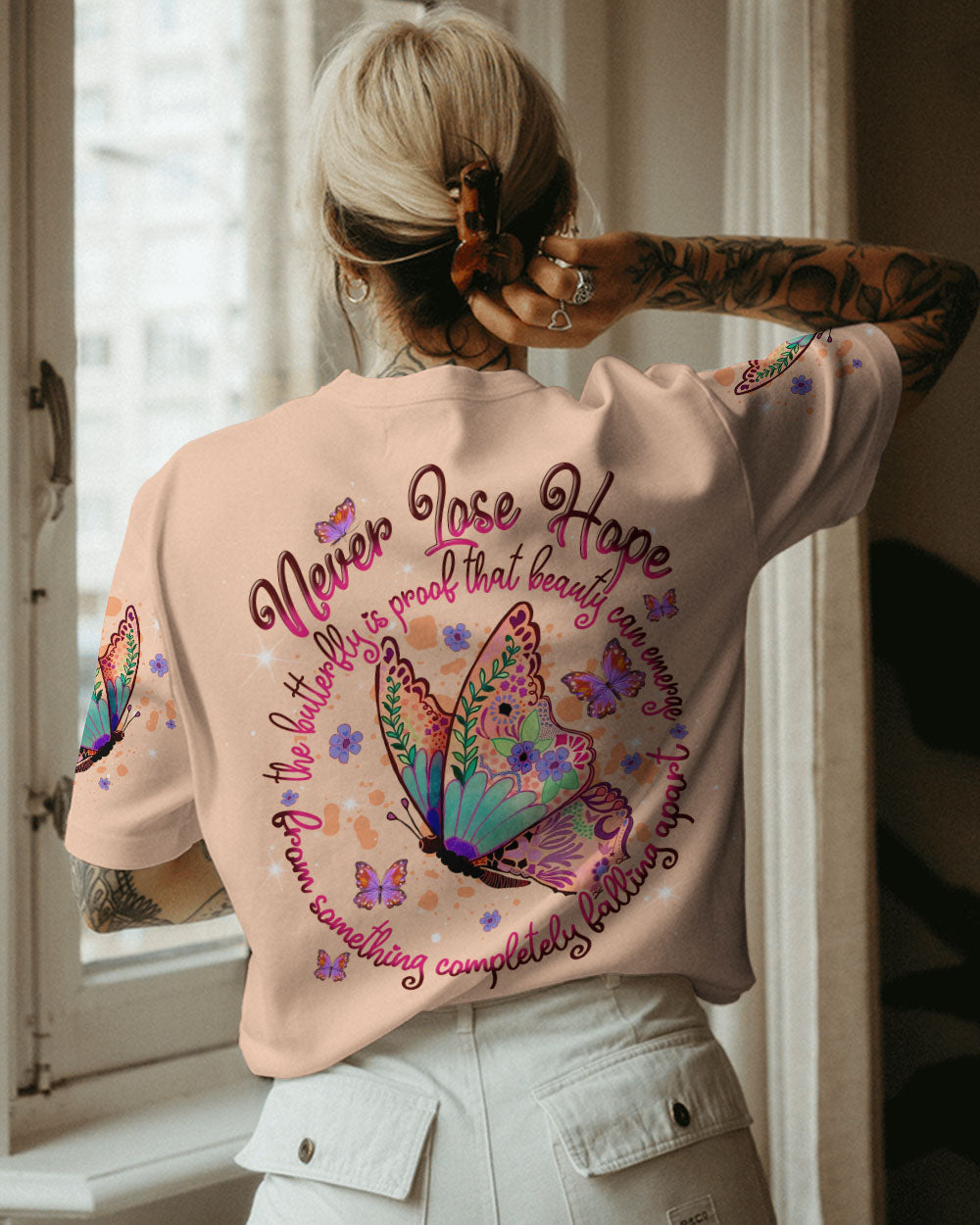 NEVER LOSE HOPE BUTTERFLY ALL OVER PRINT - TLNT1307233
