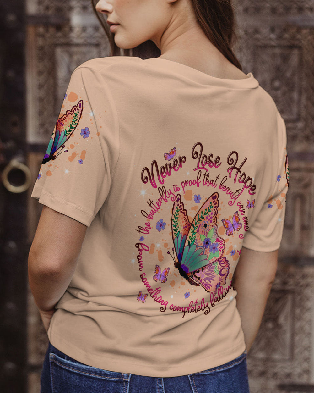 NEVER LOSE HOPE BUTTERFLY ALL OVER PRINT - TLNT1307233