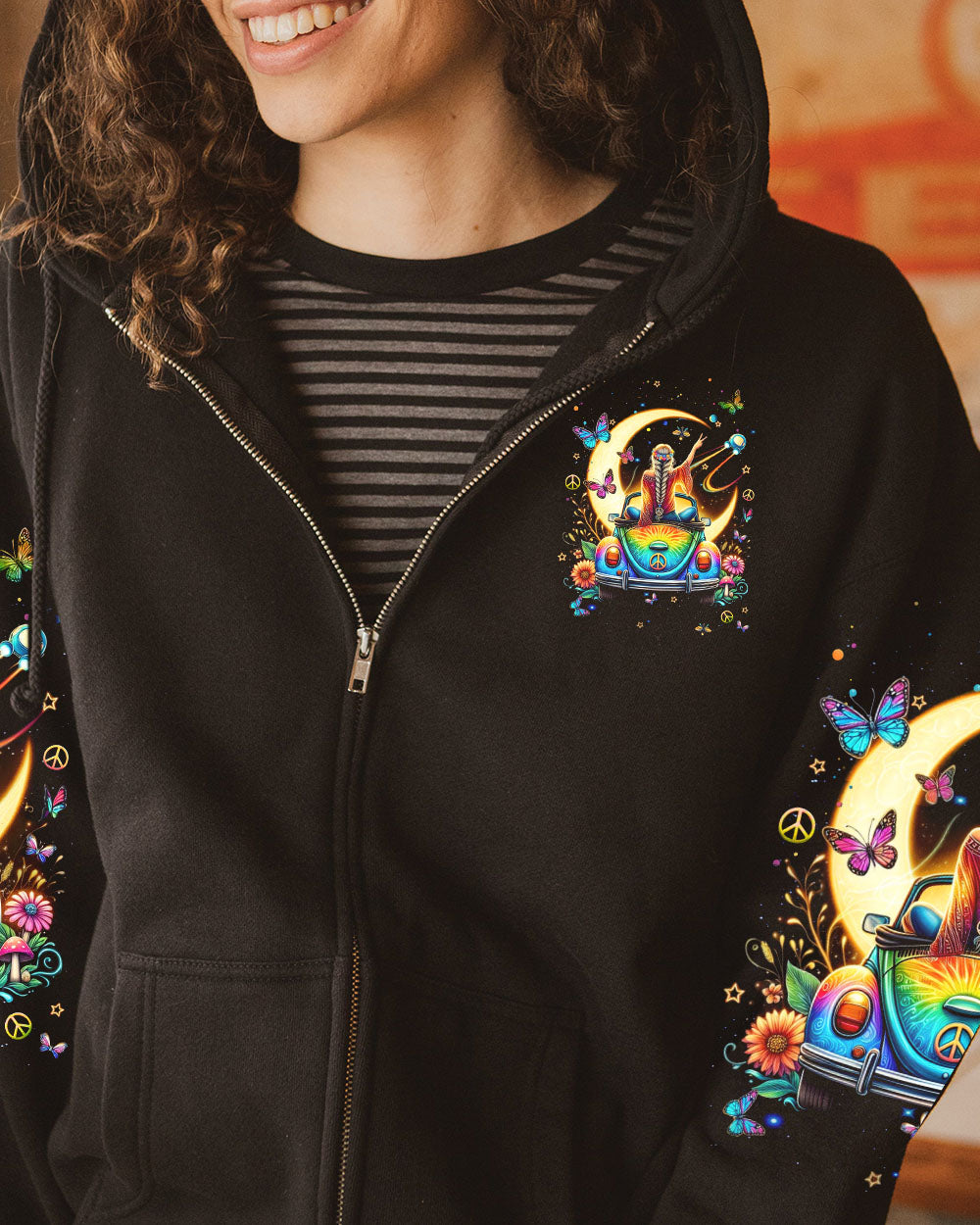 BE YOU THE WORLD WILL ADJUST HIPPIE GIRL ALL OVER PRINT - YHHN0904241
