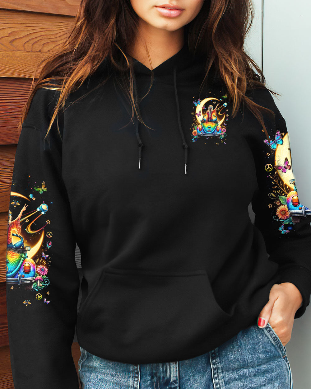 BE YOU THE WORLD WILL ADJUST HIPPIE GIRL ALL OVER PRINT - YHHN0904241