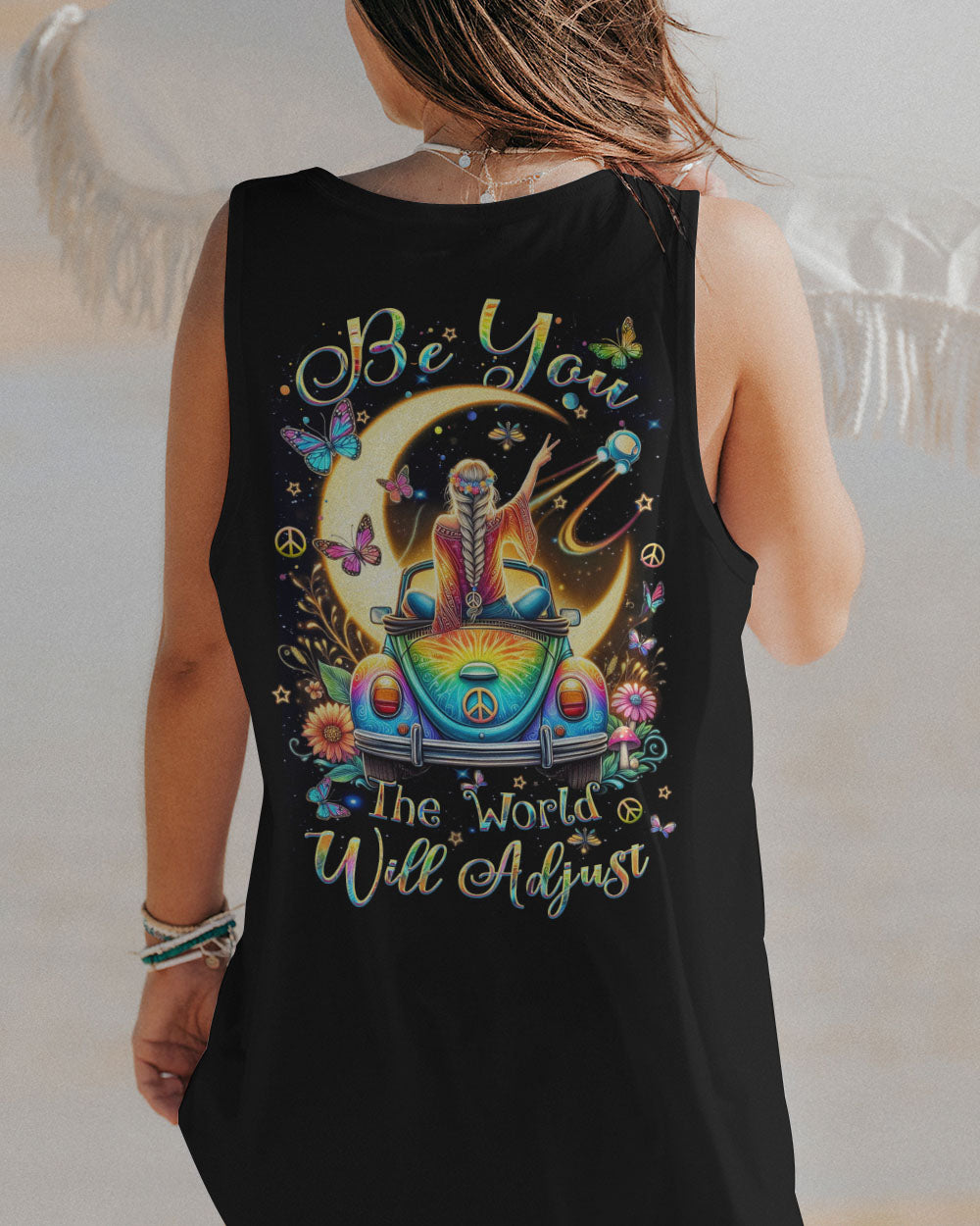 BE YOU THE WORLD WILL ADJUST HIPPIE GIRL ALL OVER PRINT - YHHN0904241