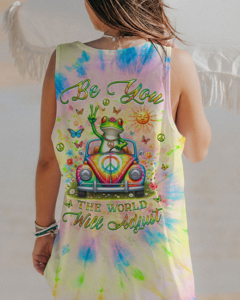 BE YOU THE WORLD WILL ADJUST FROG ALL OVER PRINT - YHKD1502242