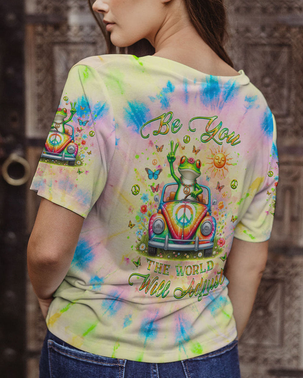 BE YOU THE WORLD WILL ADJUST FROG ALL OVER PRINT - YHKD1502242