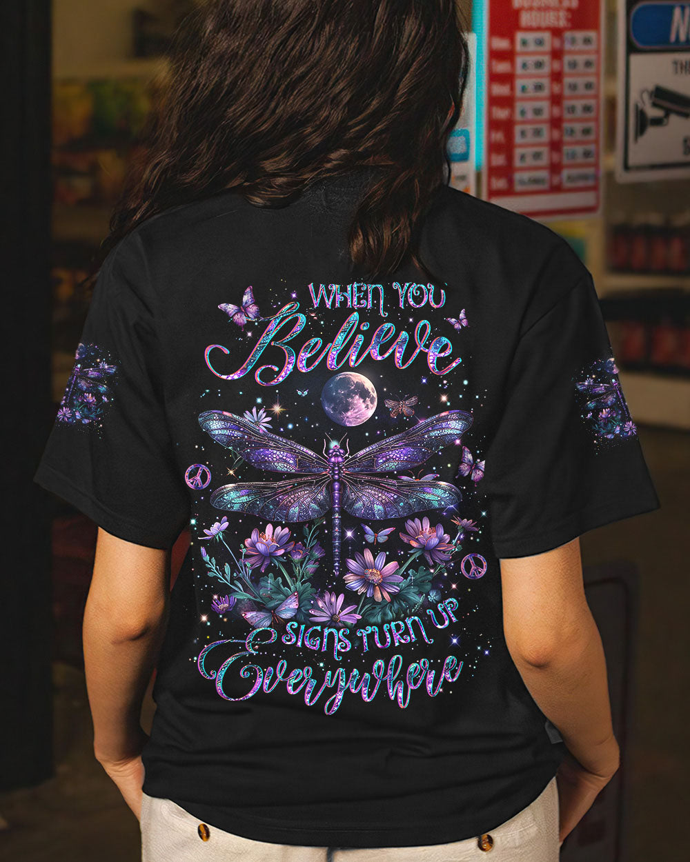 WHEN YOU BELIEVE SIGNS TURN UP EVERYWHERE ALL OVER PRINT - YHLT0203242