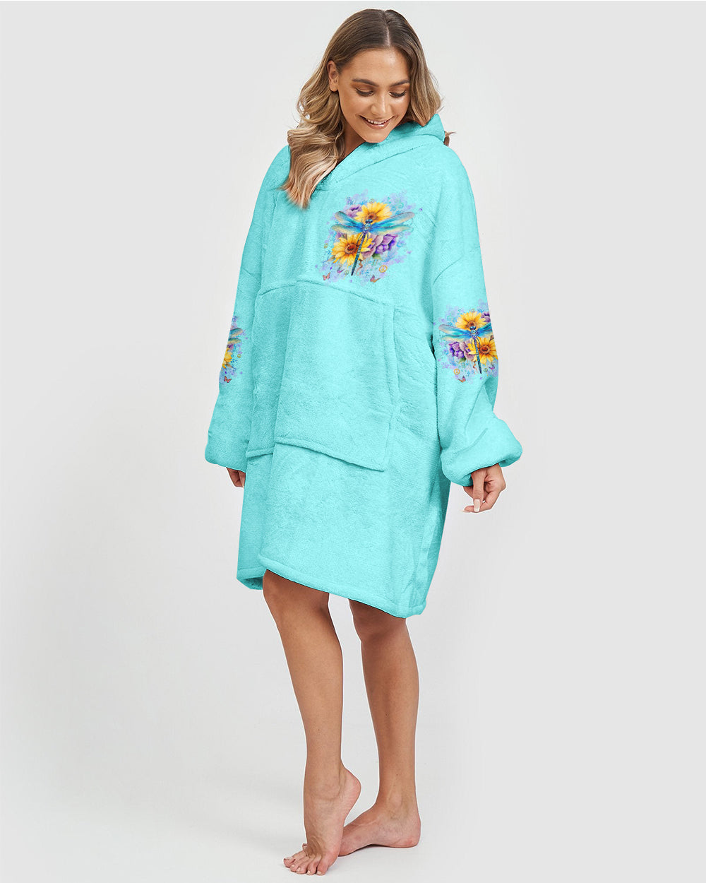 JUST BREATHE DRAGONFLY SHERPA BLANKET HOODIE - YHHG1211249