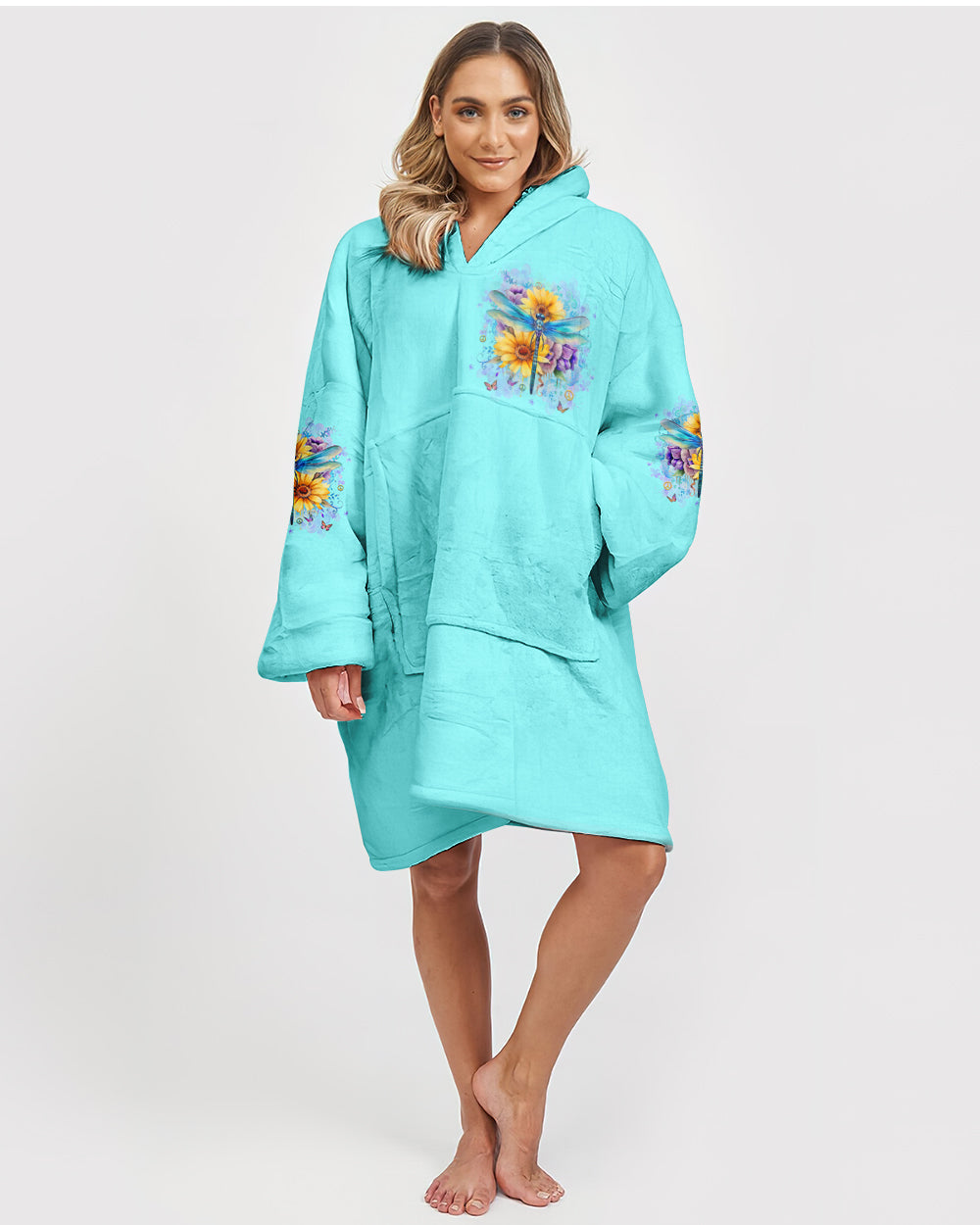 JUST BREATHE DRAGONFLY SHERPA BLANKET HOODIE - YHHG1211249
