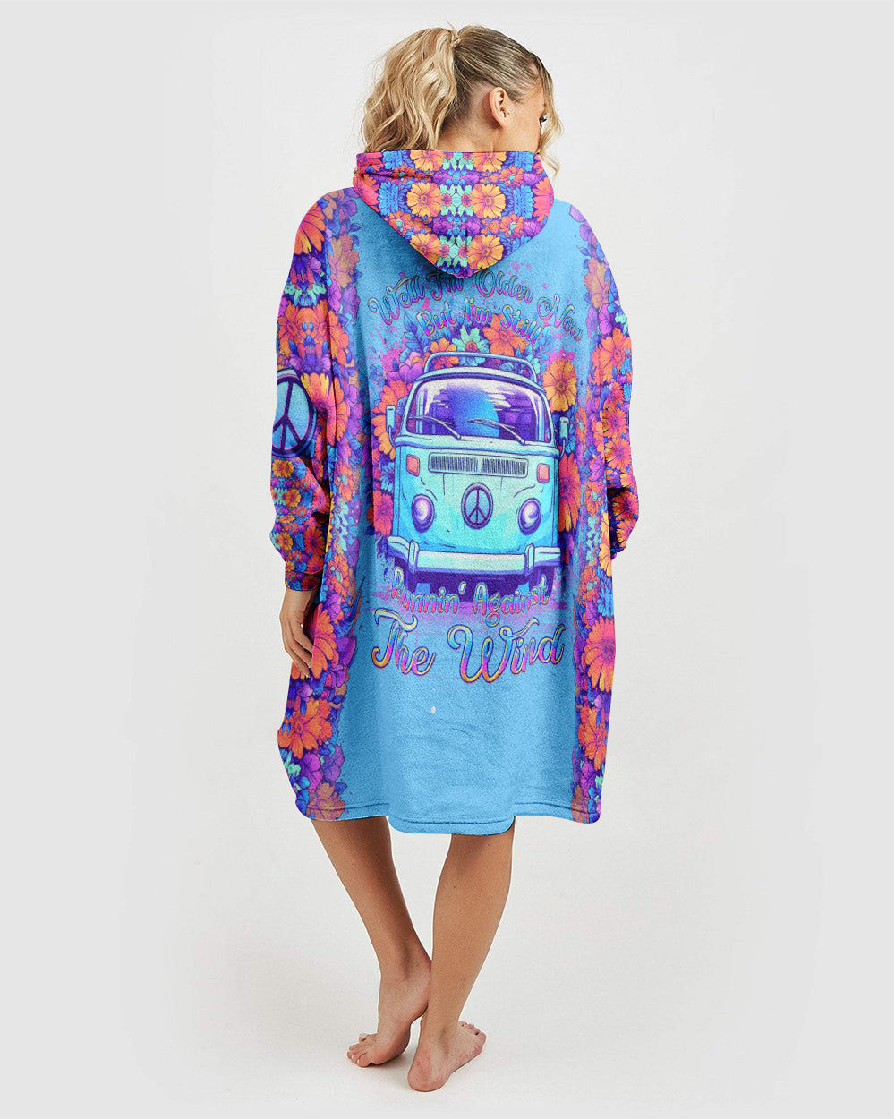 RUNNING AGAINST THE WIND SHERPA BLANKET HOODIE - YHDU1311243