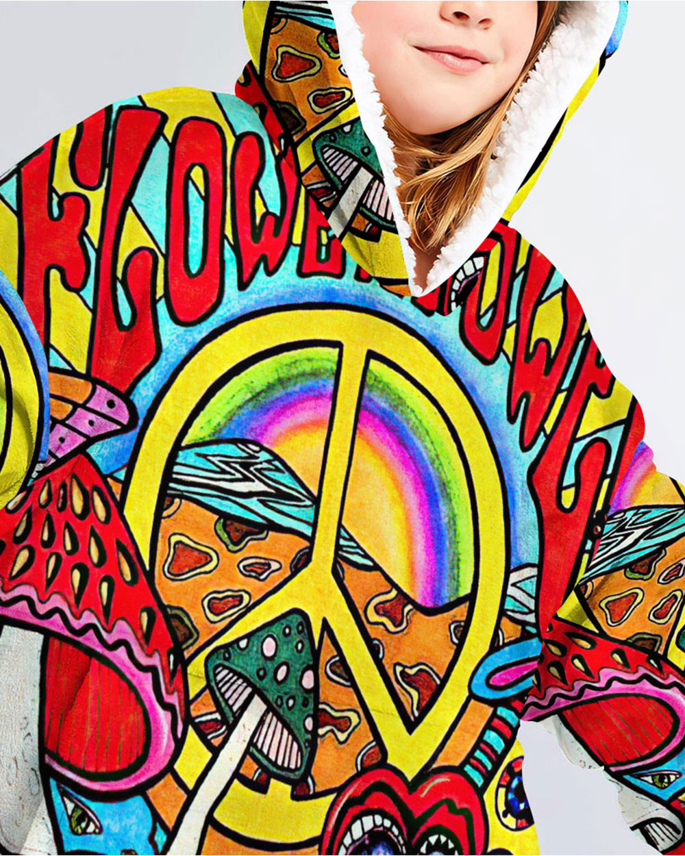 FLOWER POWER SHERPA BLANKET HOODIE - TLTR1108231