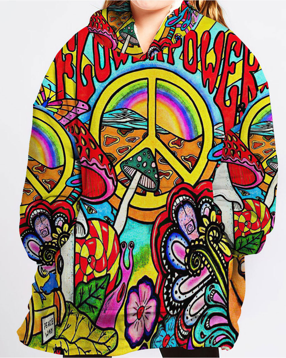 FLOWER POWER SHERPA BLANKET HOODIE - TLTR1108231